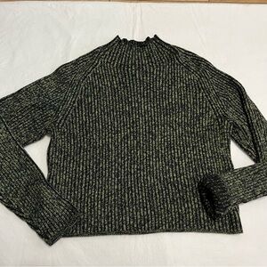 Lululemon Cashmere Blend Mock Neck Green Black Sweater